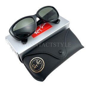 NEW Ray-Ban Jackie Ohh Sunglasses Green Polarized Lens Black Frame RB4101 58-17